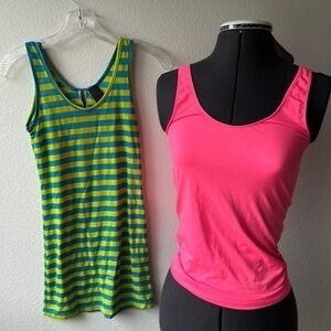 Buckle BKE tops 2 tanks both size small stretch athletic tops Pink and green